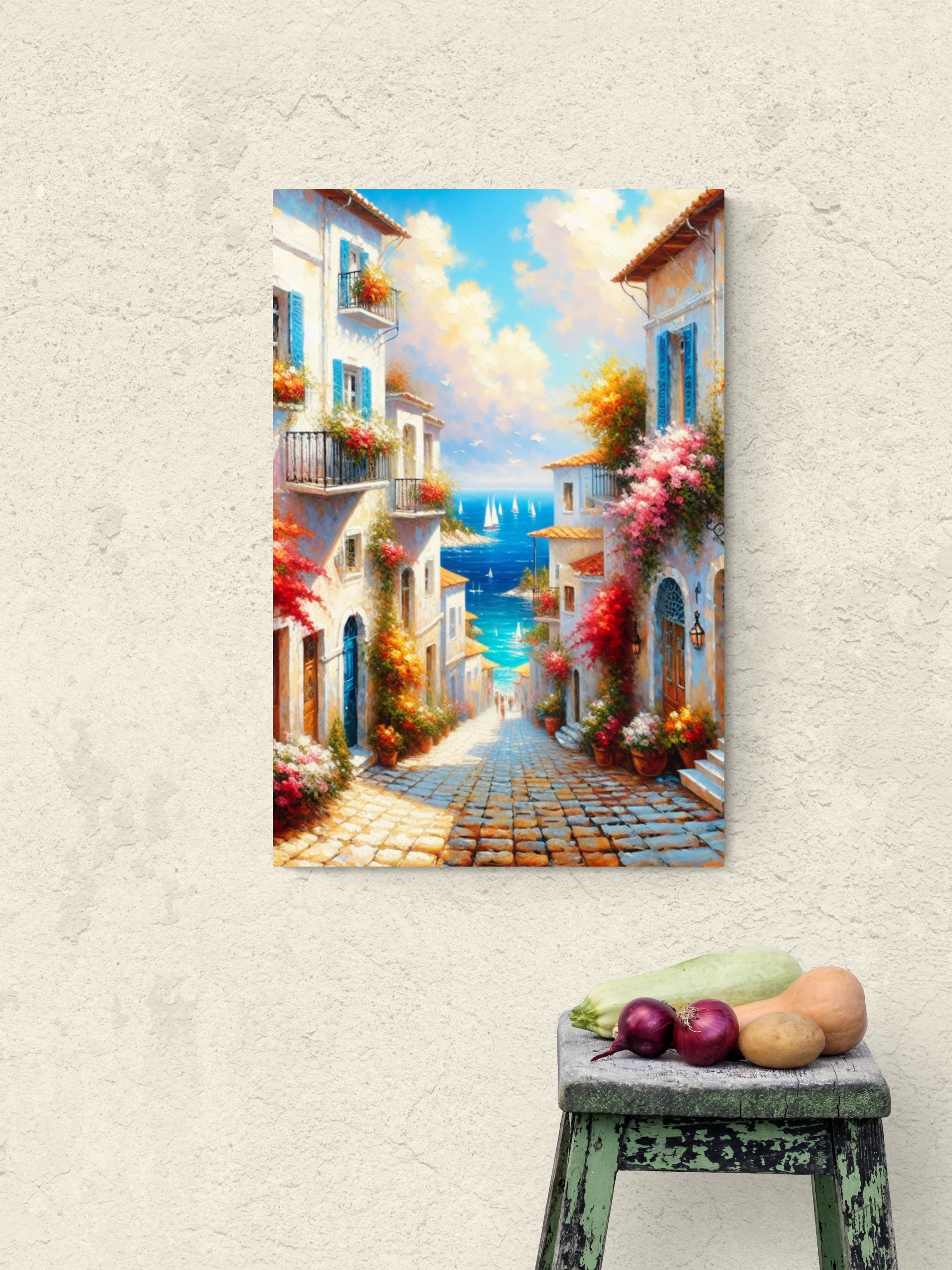 Mediterranean Village Walkway Canvas