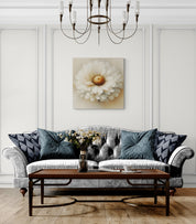 White Daisy Watercolor Canvas