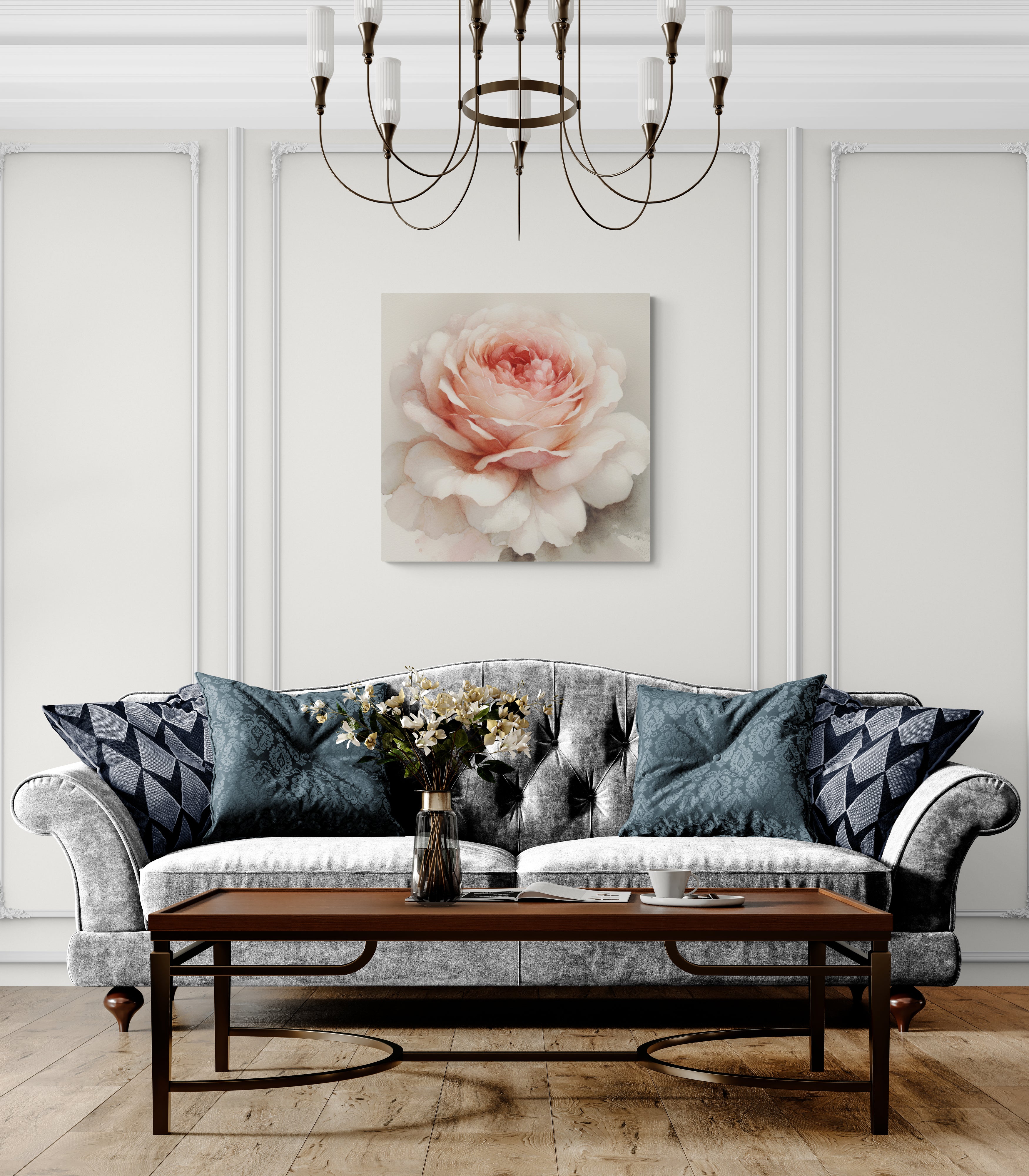 Soft Bloom Rose Canvas