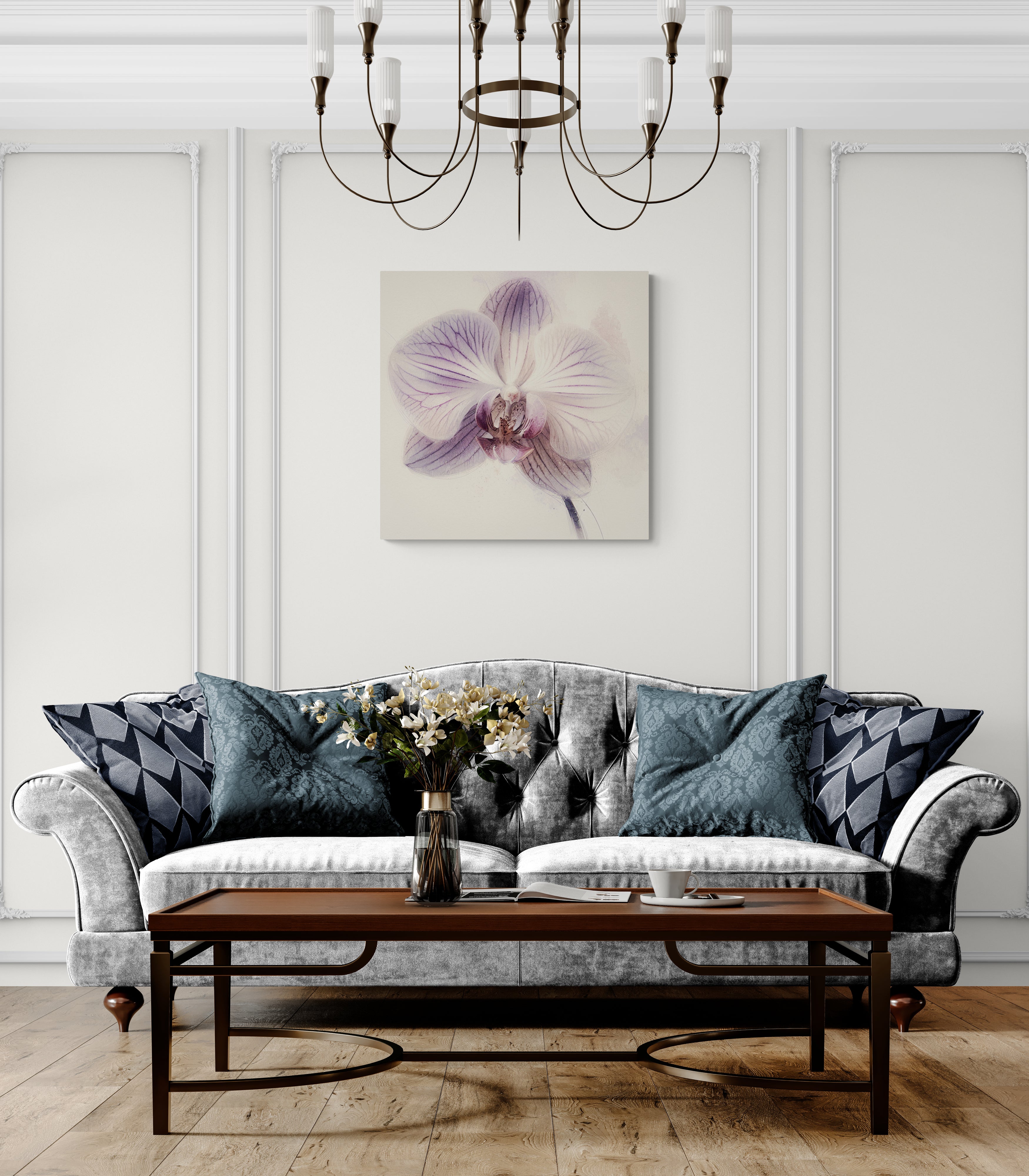 Orchid Bloom Watercolor Canvas