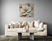 Golden Bloom Abstract Canvas
