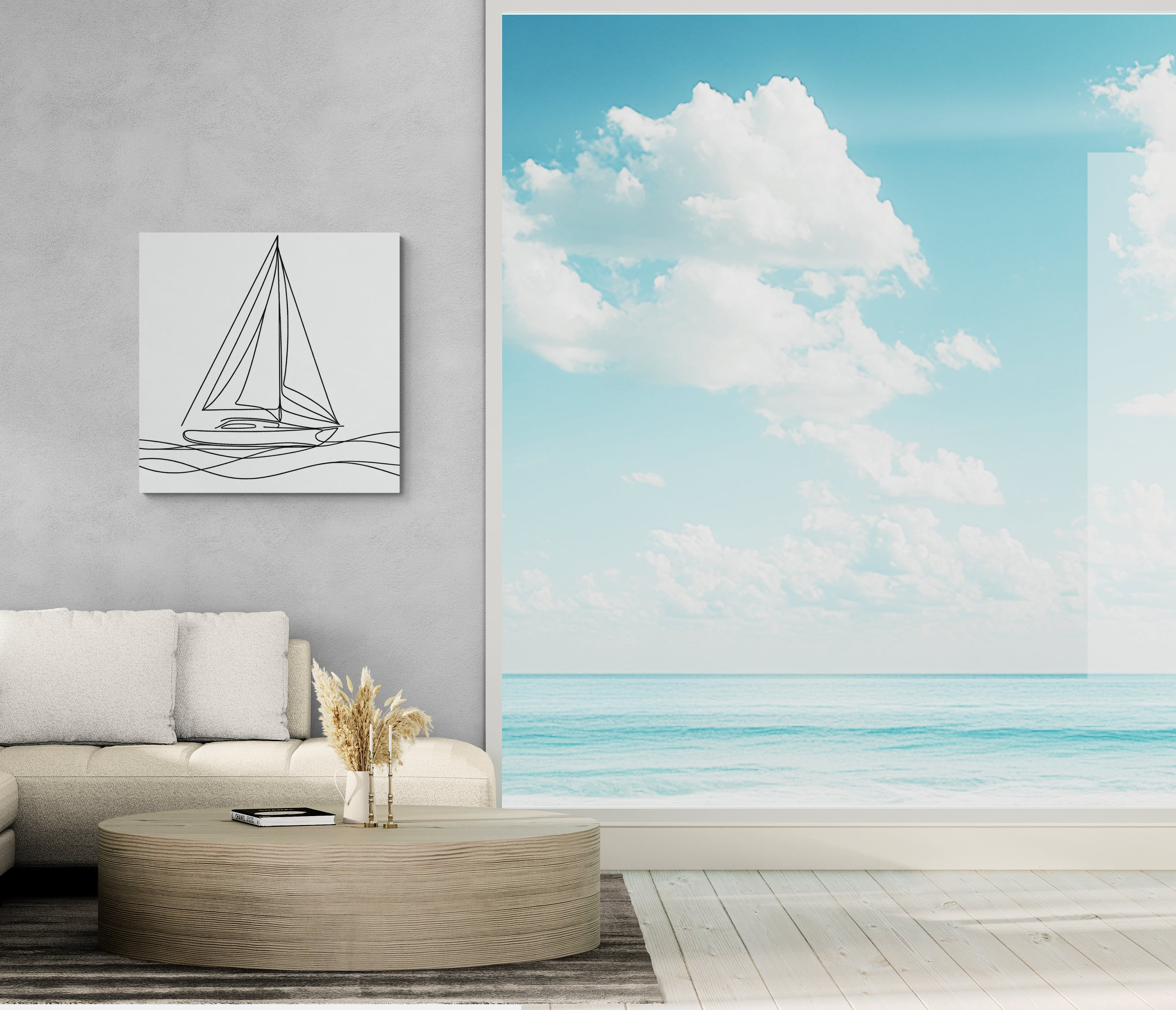 Minimalist Sailboat Canvas
