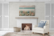 Beach Roses & Dune Grass Watercolor Canvas