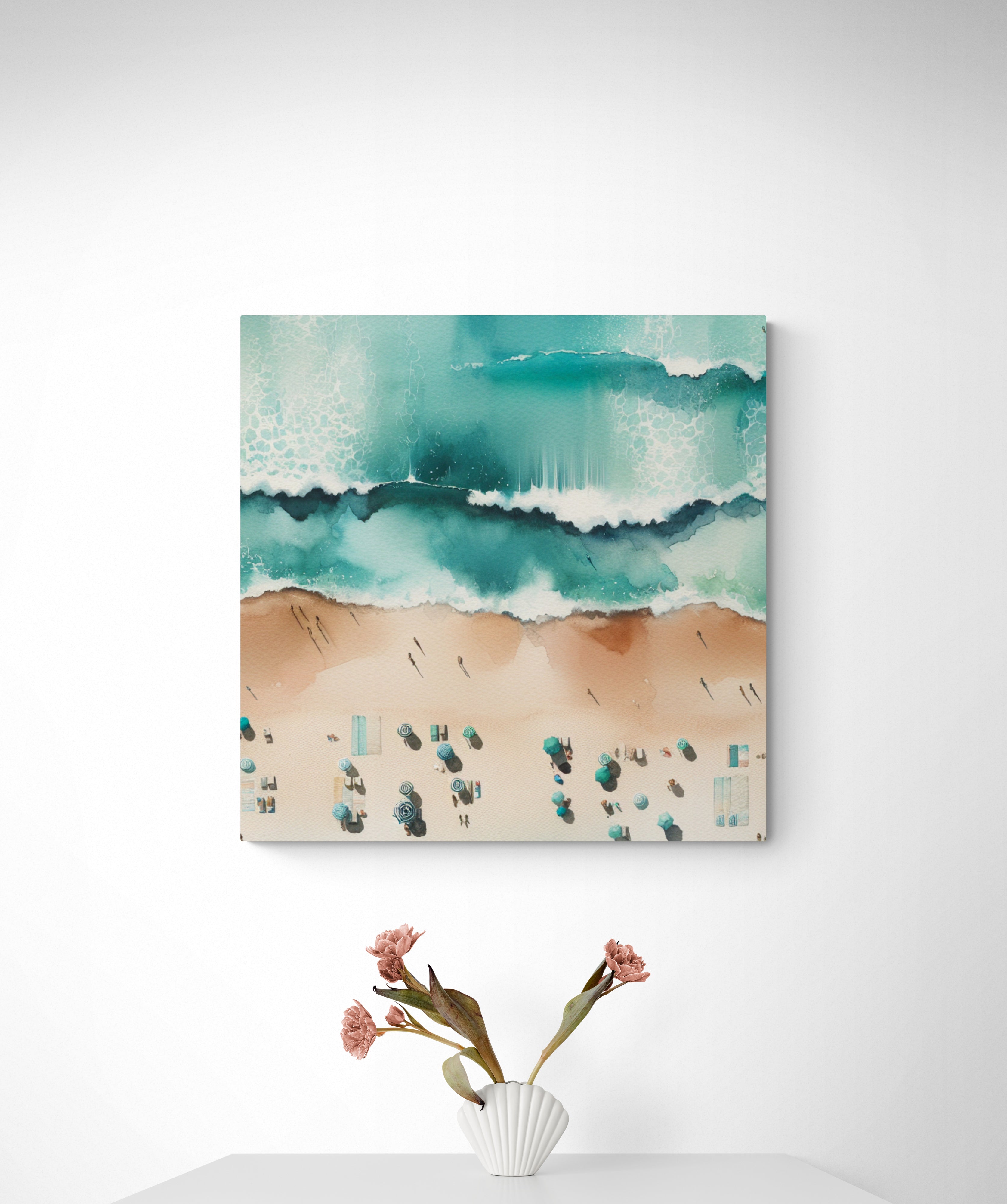 Aerial Beach Day Canvas