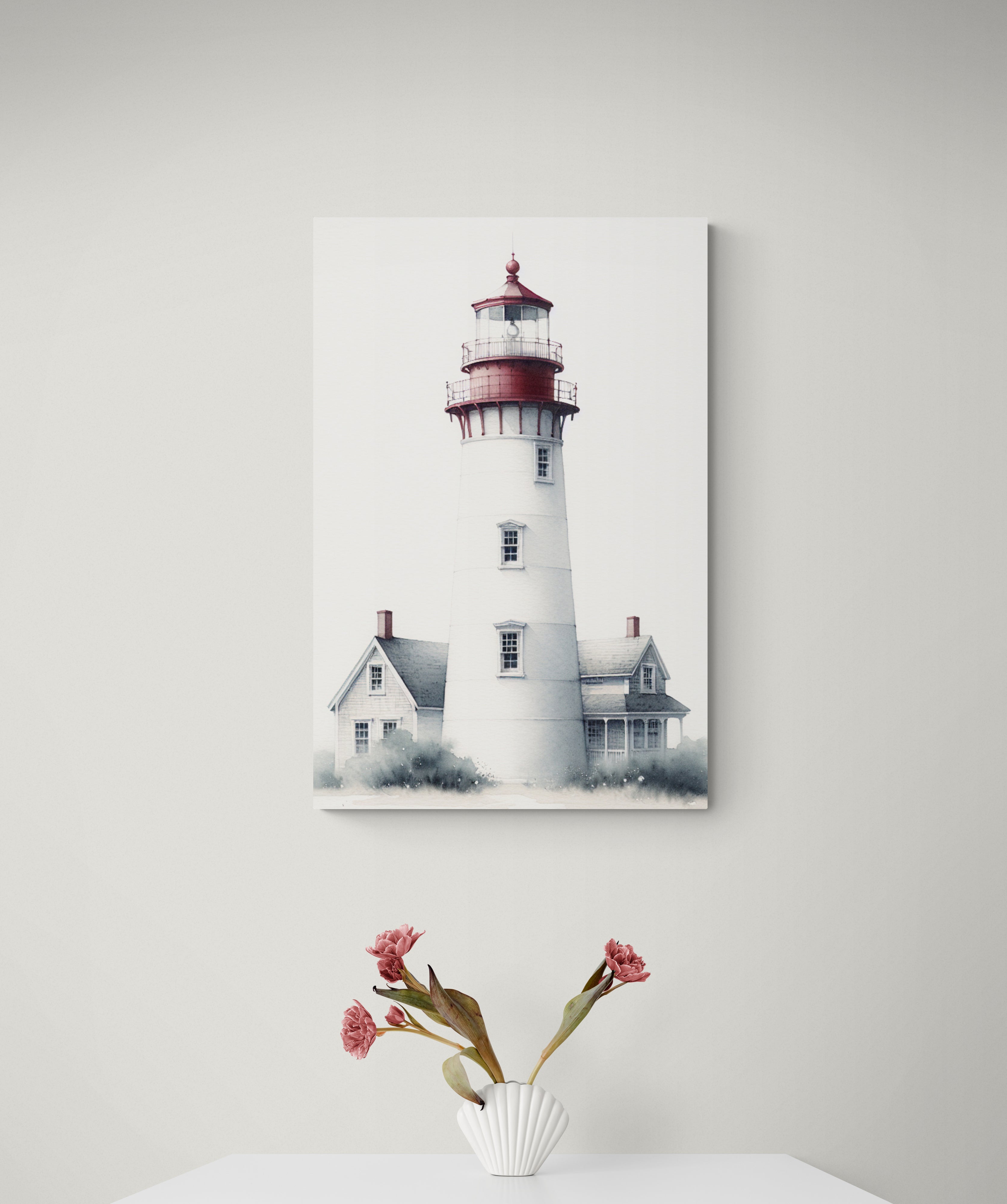 Red-Topped Lighthouse Canvas
