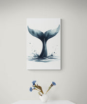 Whale Tail Silhouette Canvas
