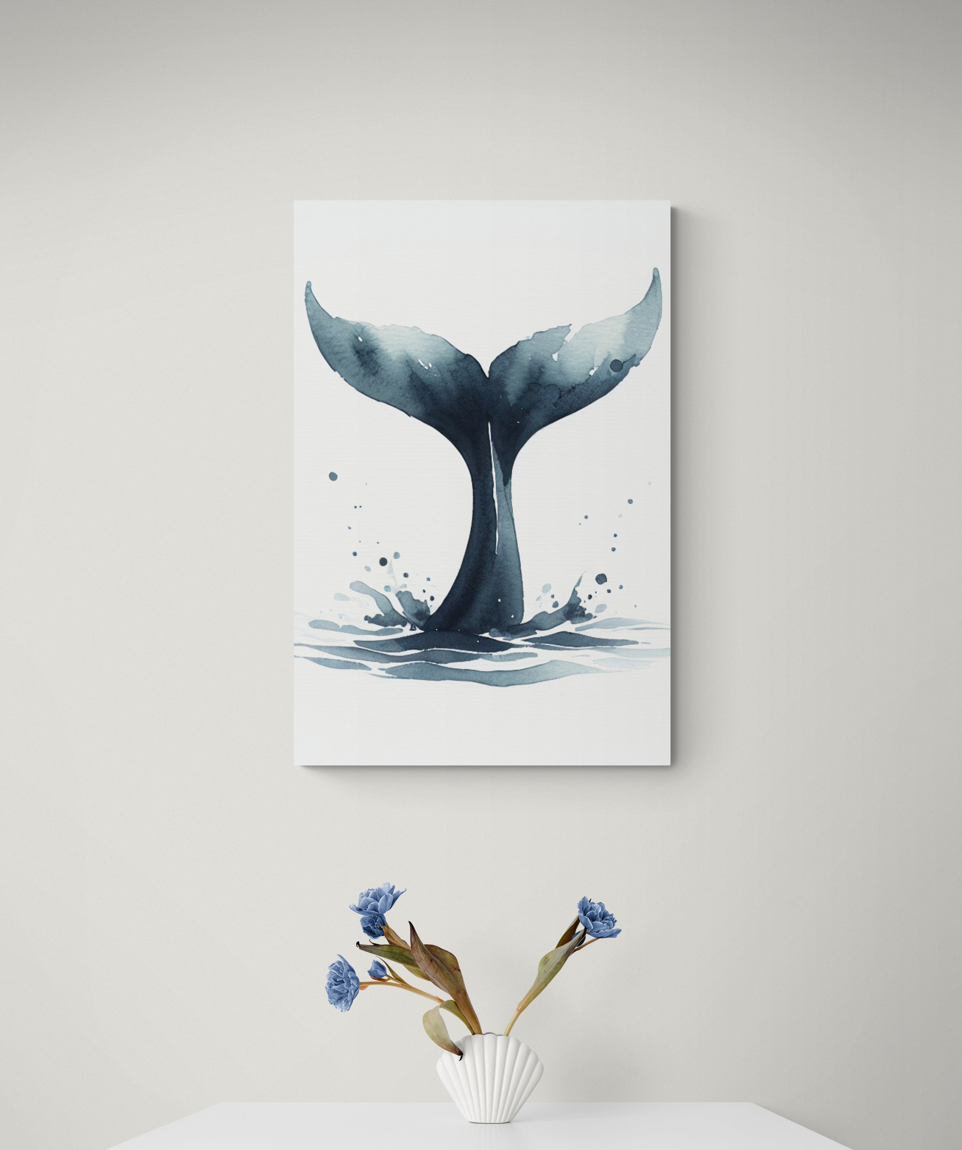 Whale Tail Silhouette Canvas