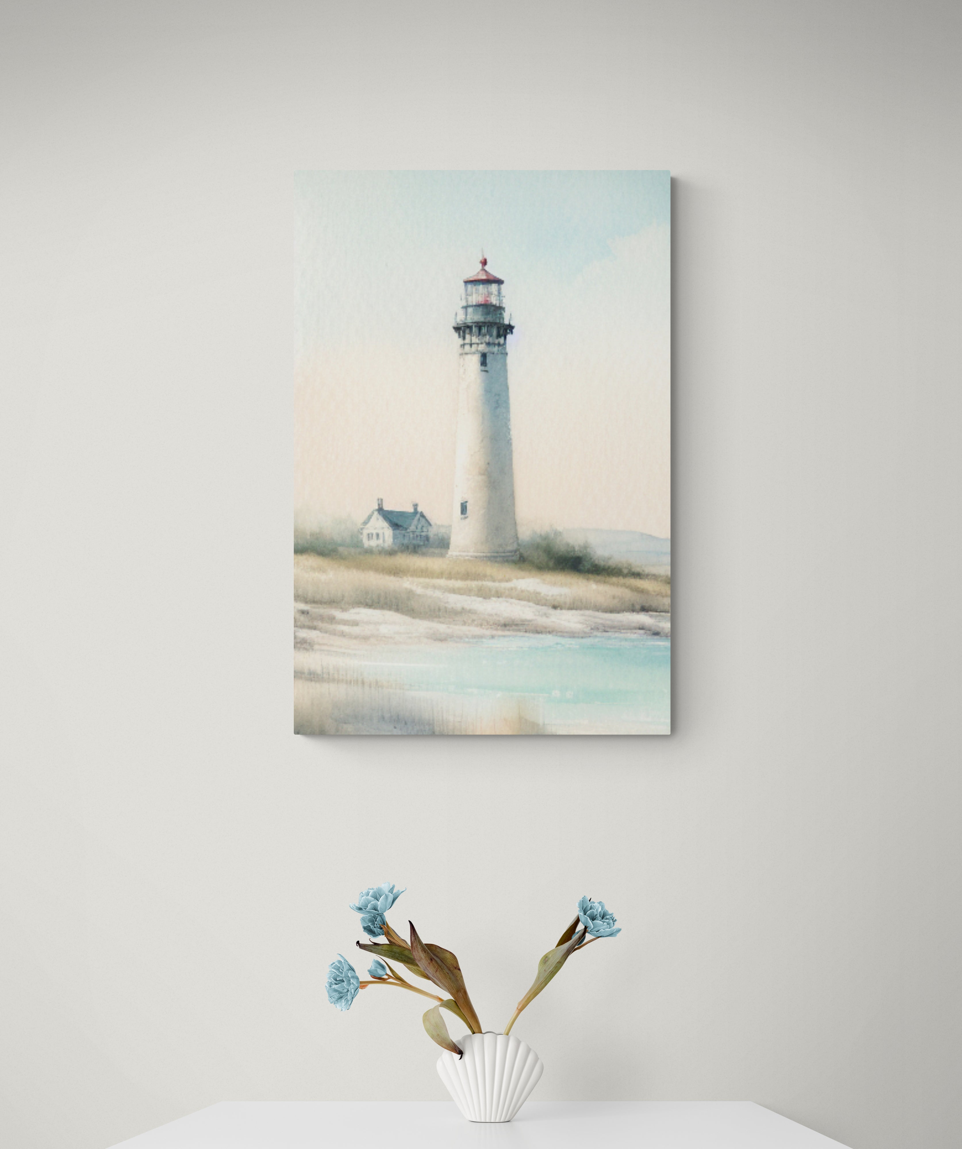 Coastal Morning Lighthouse Canvas