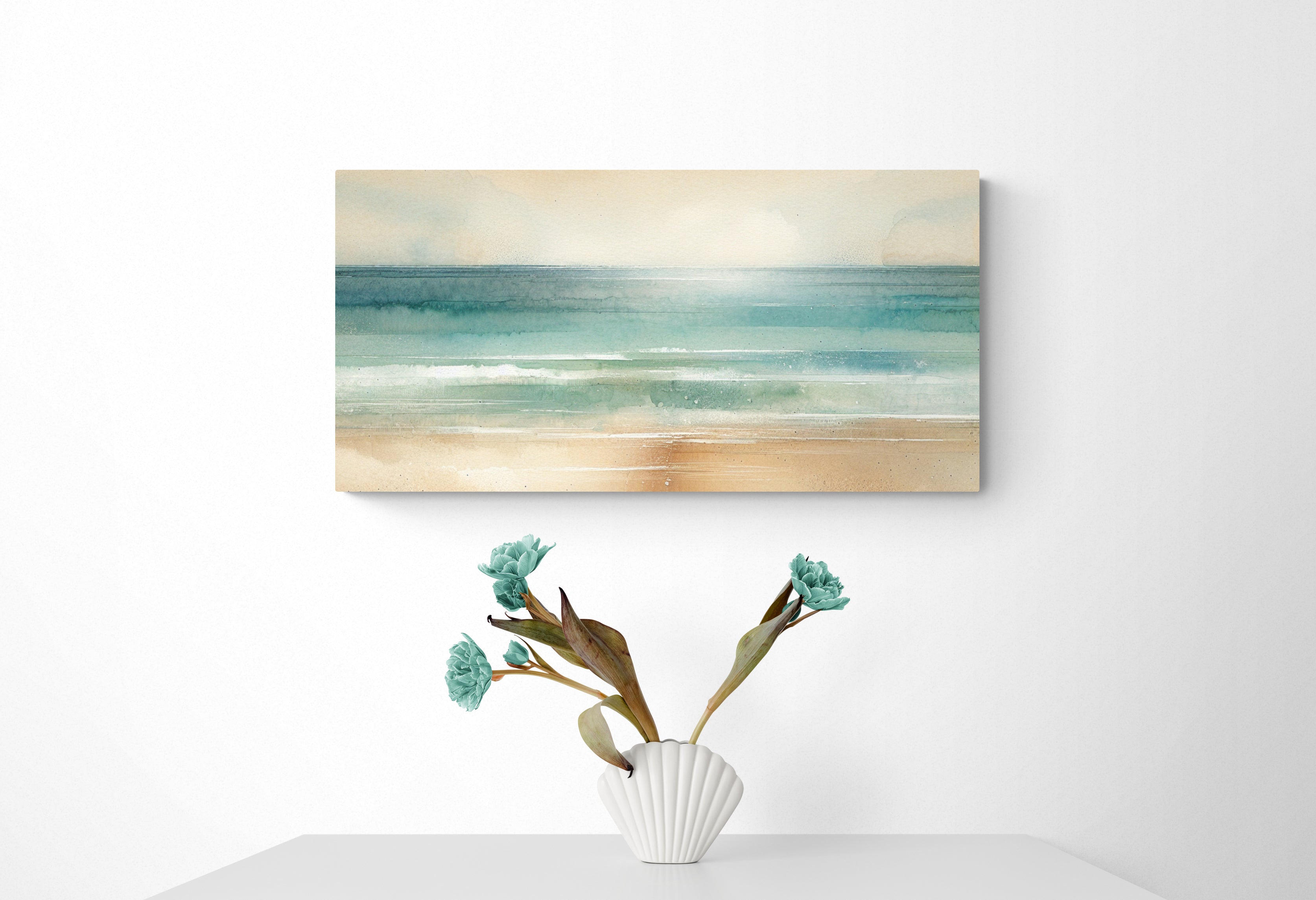 Tranquil Beach Horizon Canvas