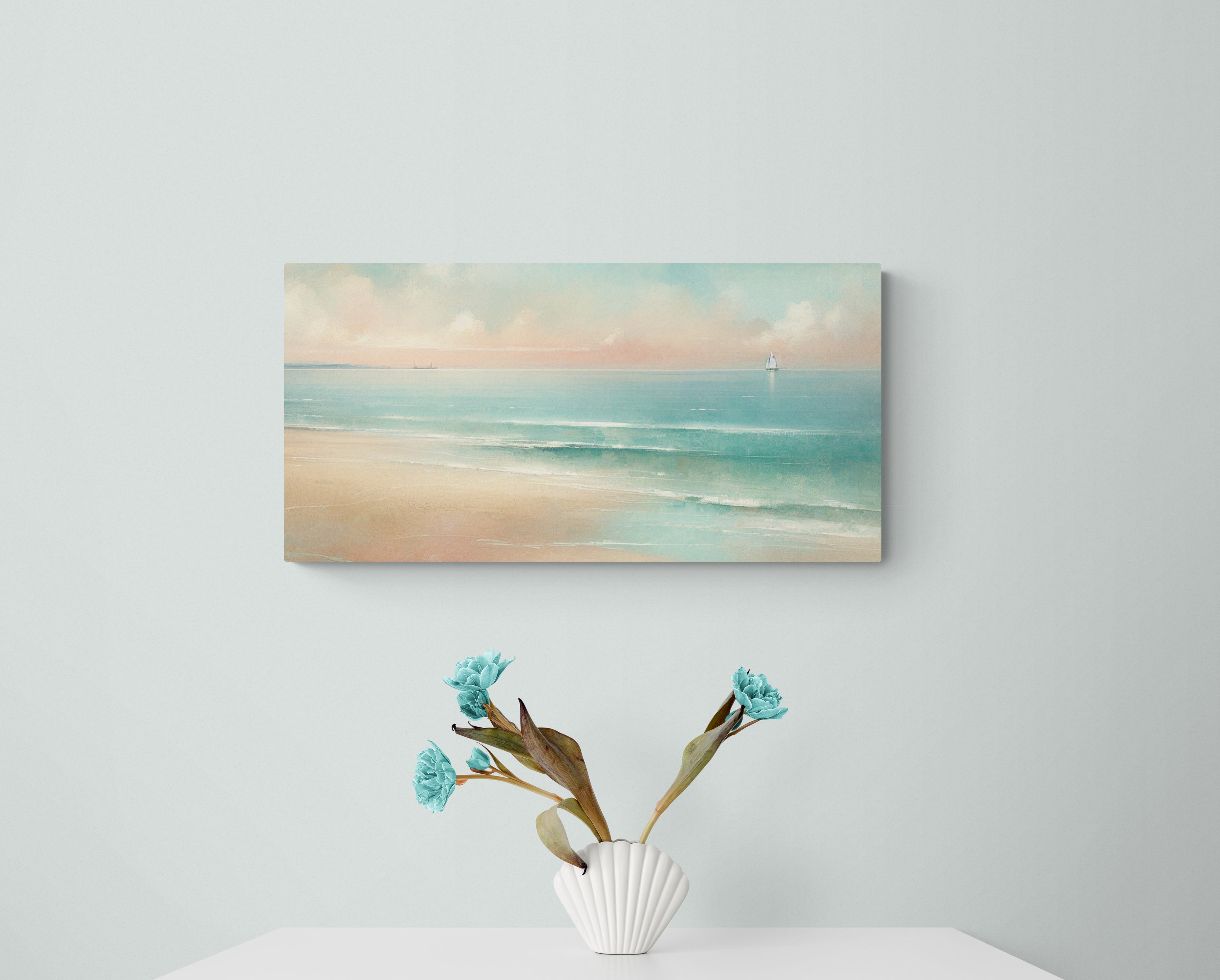 Coastal Stillness Horizon Canvas