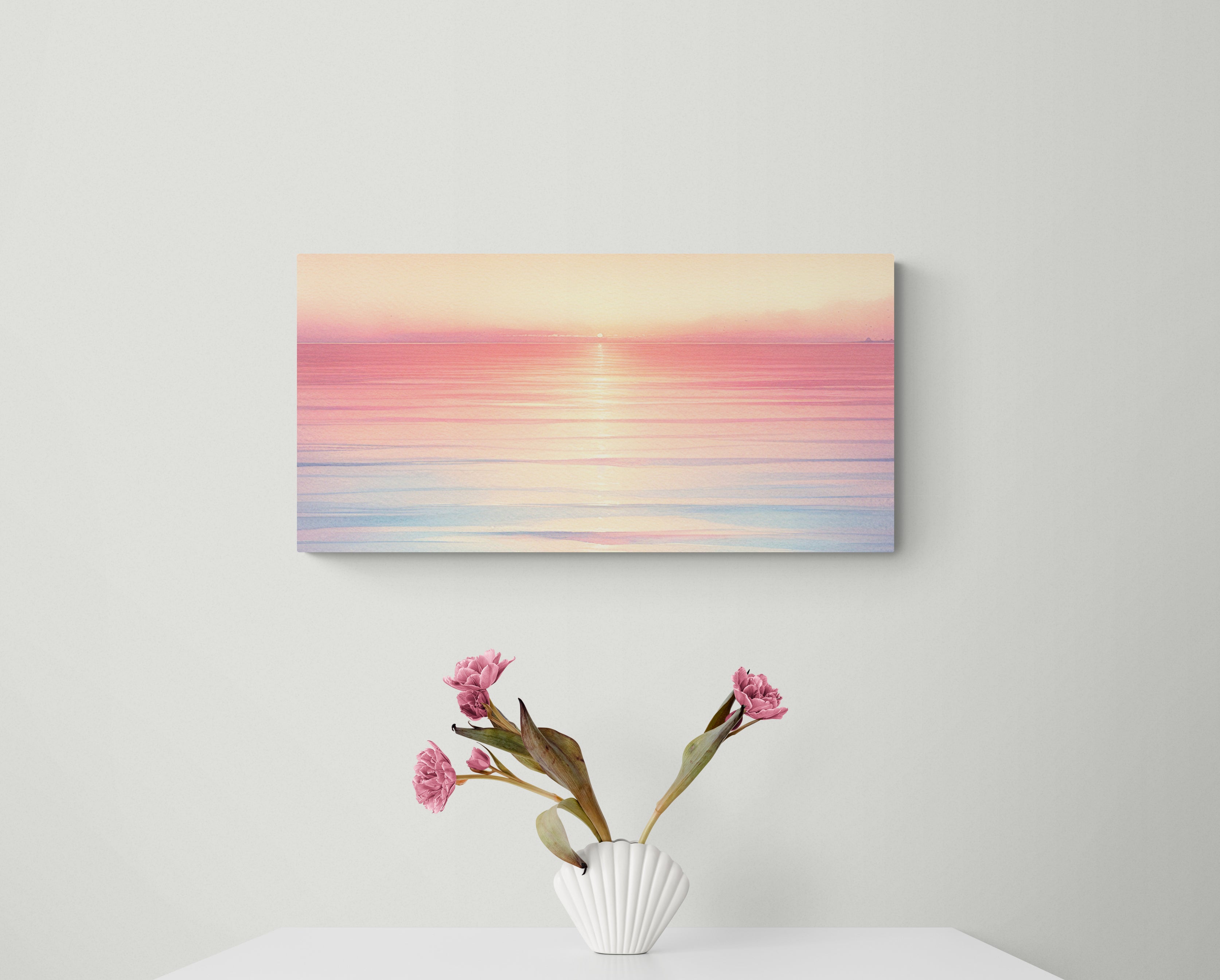 Sunset Ocean Horizon Canvas
