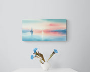 Blush Horizon Sailboat Canvas