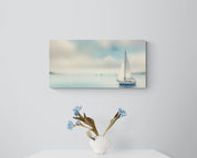 Watercolor Coastal Sailboat Canvas