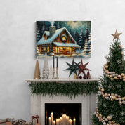 Rustic Christmas Cabin Canvas