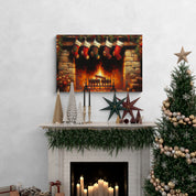 Holiday Fireplace Glow Canvas