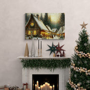 Snowy Christmas Village Canvas