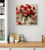 Rustic Red Poppies Canvas