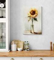 Rustic Sunflower Vase Canvas