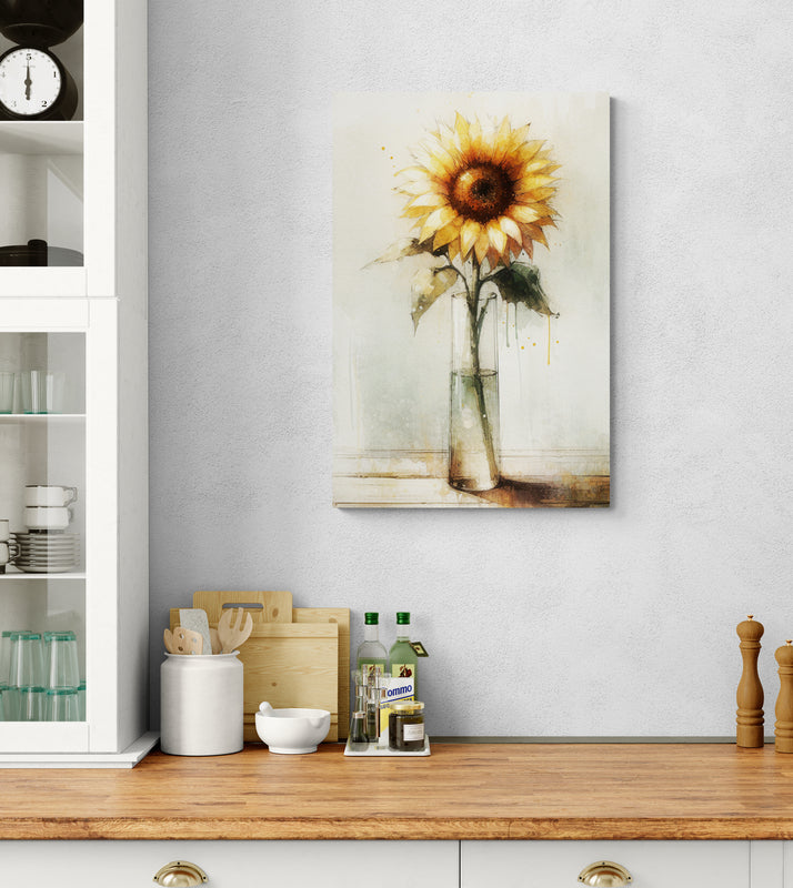 Rustic Sunflower Vase Canvas