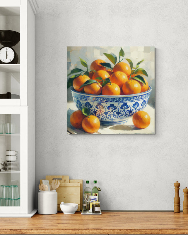 Rustic Bowl of Oranges Canvas