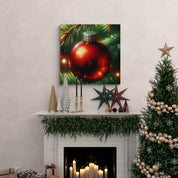 Red Christmas Ornament Canvas