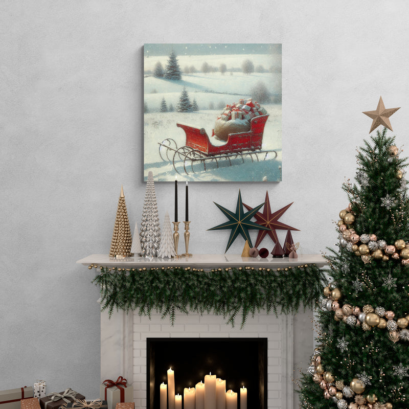 Lonely Christmas Sleigh Canvas