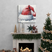 Santa Hat in Snowfall Canvas