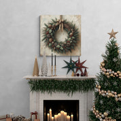 Rustic Holiday Wreath Canvas