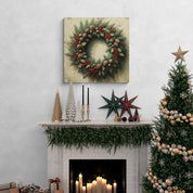 Rustic Christmas Wreath Canvas