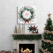 Joy Christmas Wreath Canvas