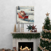 Red Christmas Sleigh Canvas