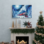 Holiday Night Train in the Snow Canvas