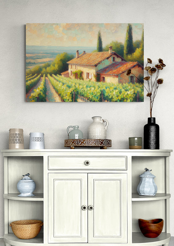 French Vineyard Countryside Canvas