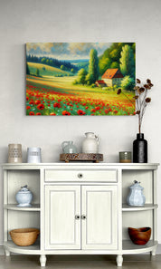 German Poppy Field Canvas