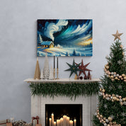 Christmas Cabin in the Snow Canvas