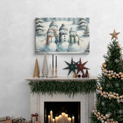 Snowman Family Winter Canvas