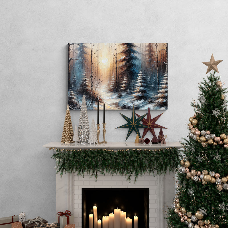 Winter Sunrise Forest Canvas
