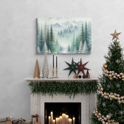 Winter Pines and Mountain Valley Canvas