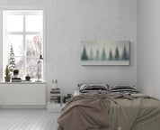 Snow-Laden Pines Watercolor Canvas