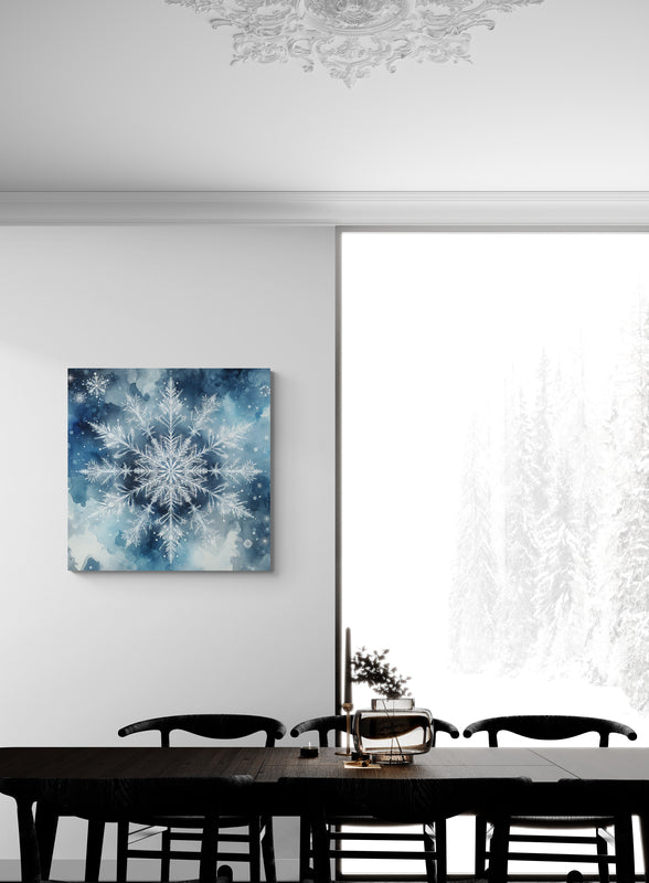 Blue Snowflake Canvas
