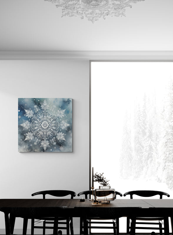 Watercolor Snowflake Canvas