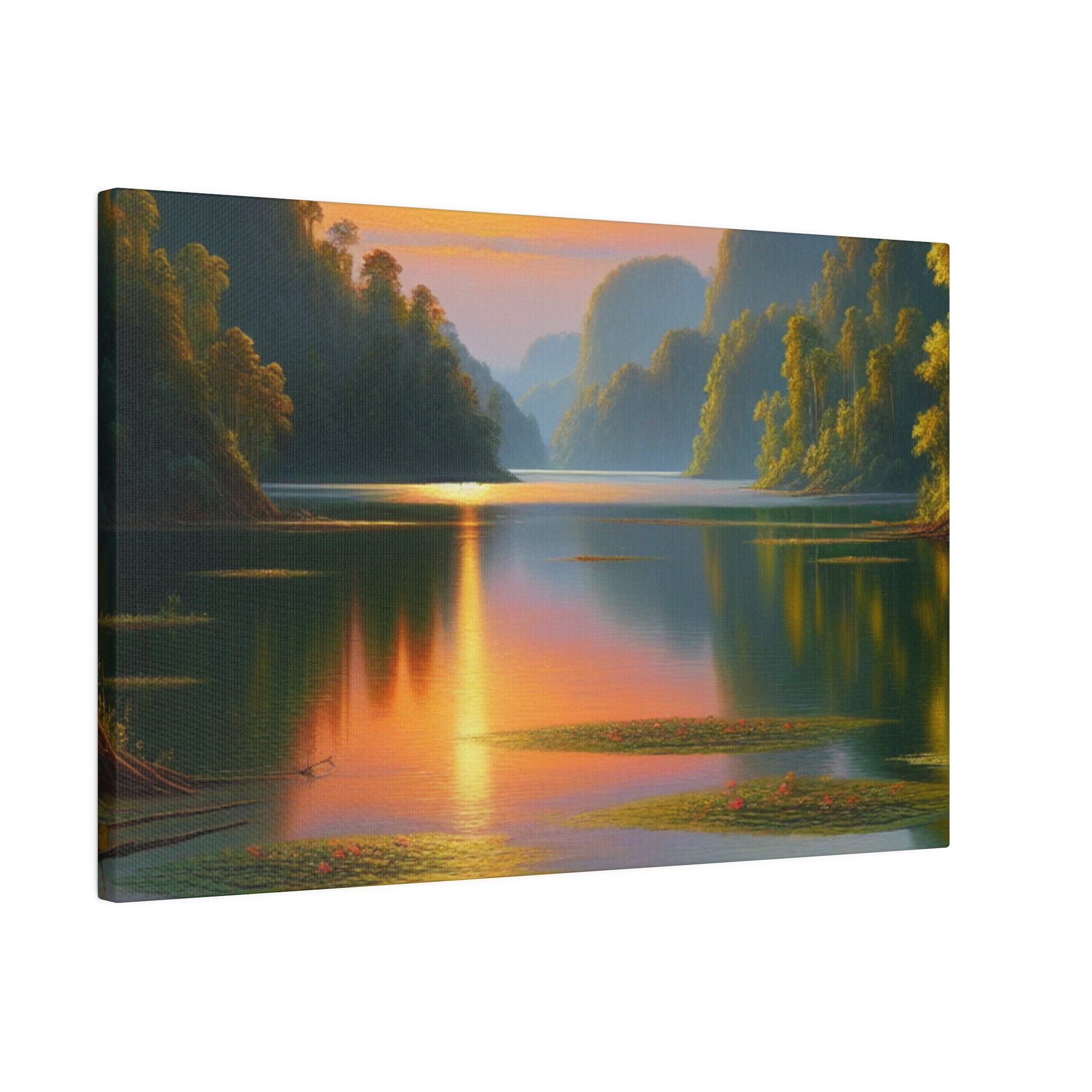 Serene Lake Whispers Lake Painting Canvas