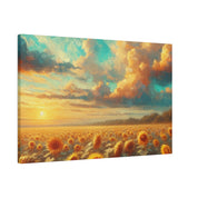 Sunlit Serenity Floral Wall Art Sunflower Painting Canvas