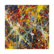 Multicolor Splatter Painting Expressionist Abstract Wall Art Canvas