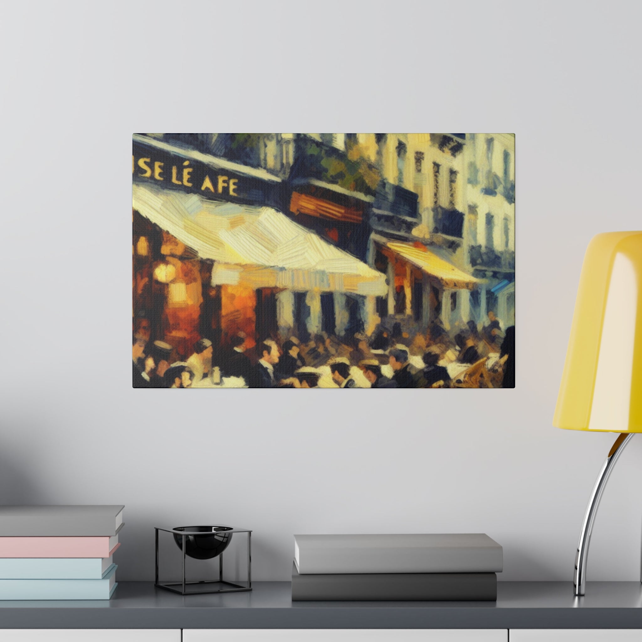 Old Time French Street Cafe Artwork Canvas