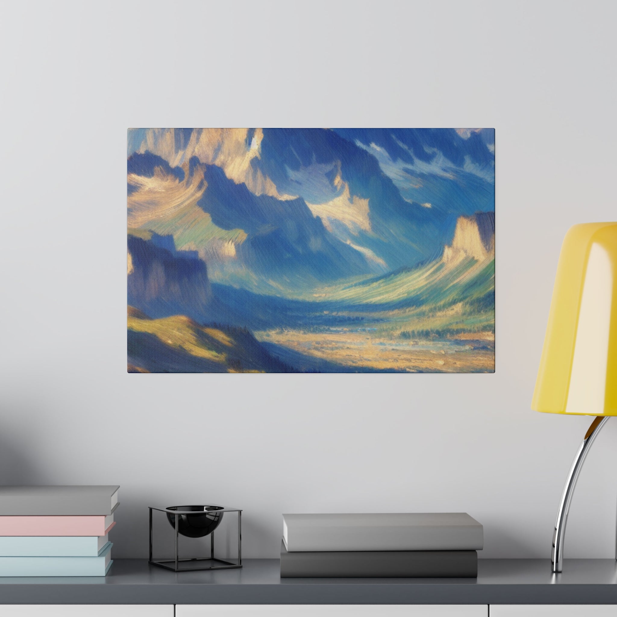 Light Meets Land Mountain Landscape Painting Canvas