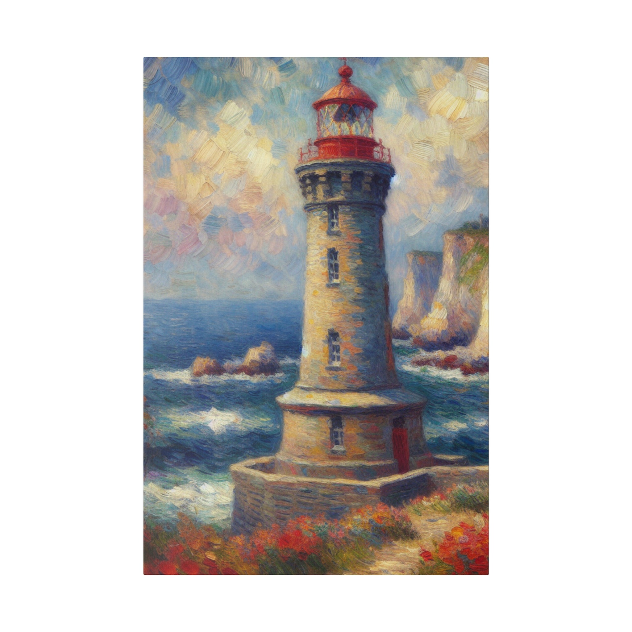 Beacon Muse Coastal Wall Art Lighthouse Painting Canvas