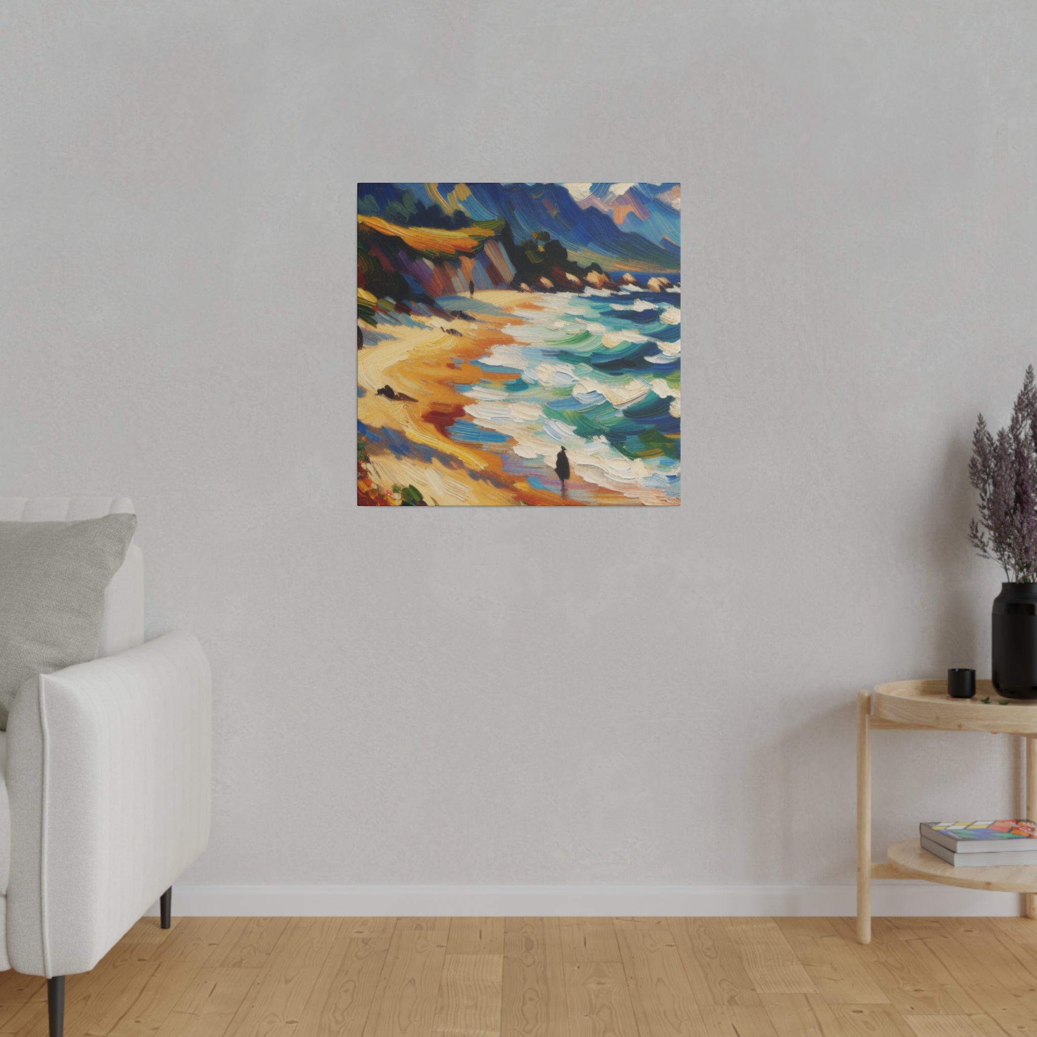 Vibrant Expressionist Landscape Beach Painting Canvas