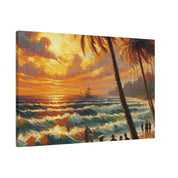 Whispers of the Shoreline Past Expressionist Beach Painting Canvas