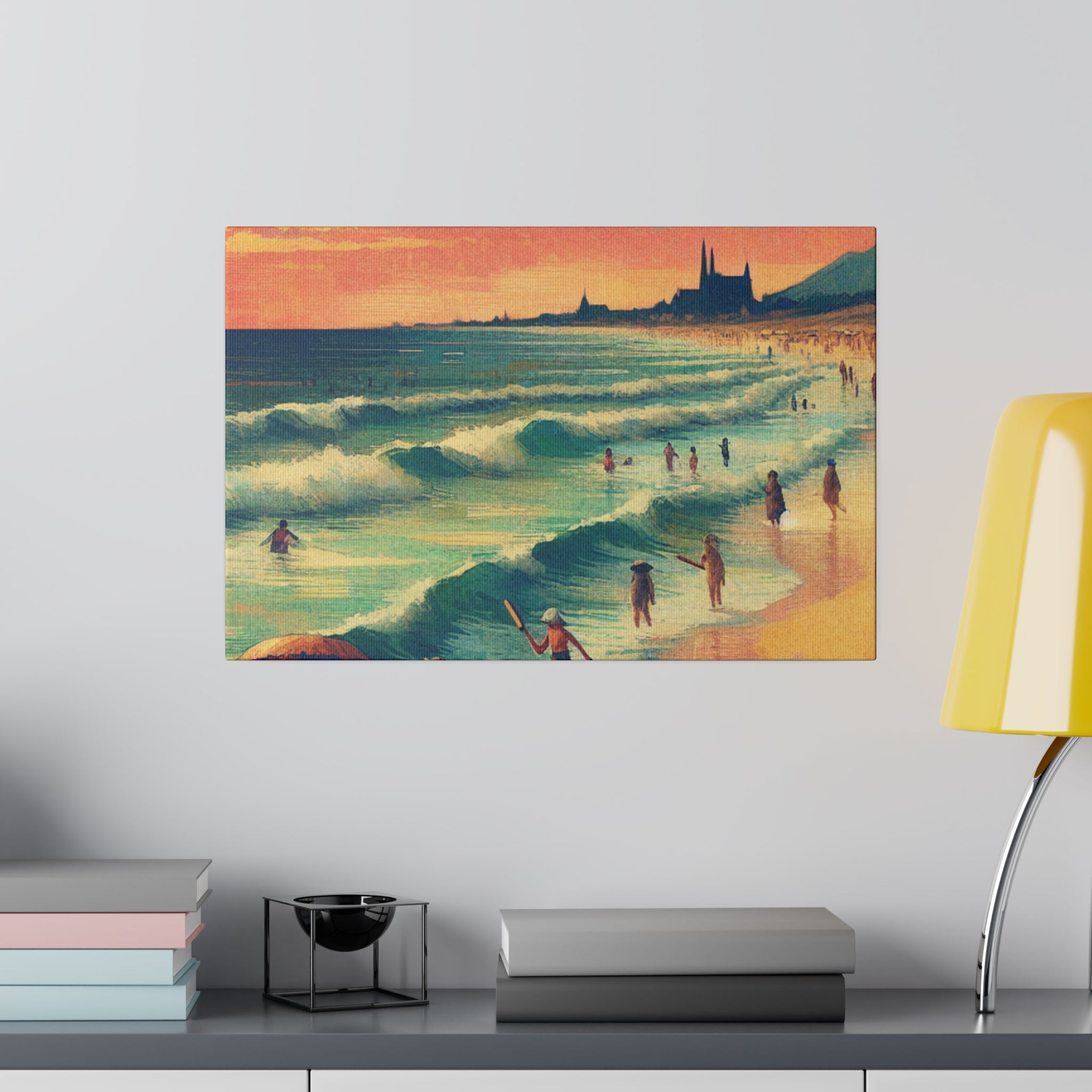 Seaside Nostalgia Beach Painting Canvas